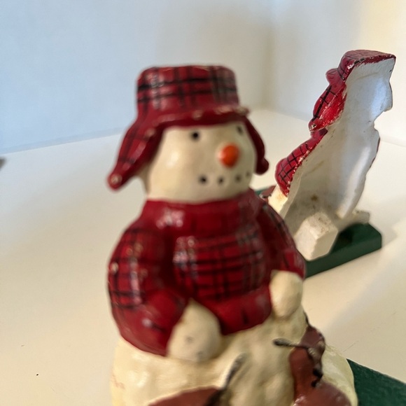 Festive Snowman Stocking Holders - Red and Green - Picture 2 of 9